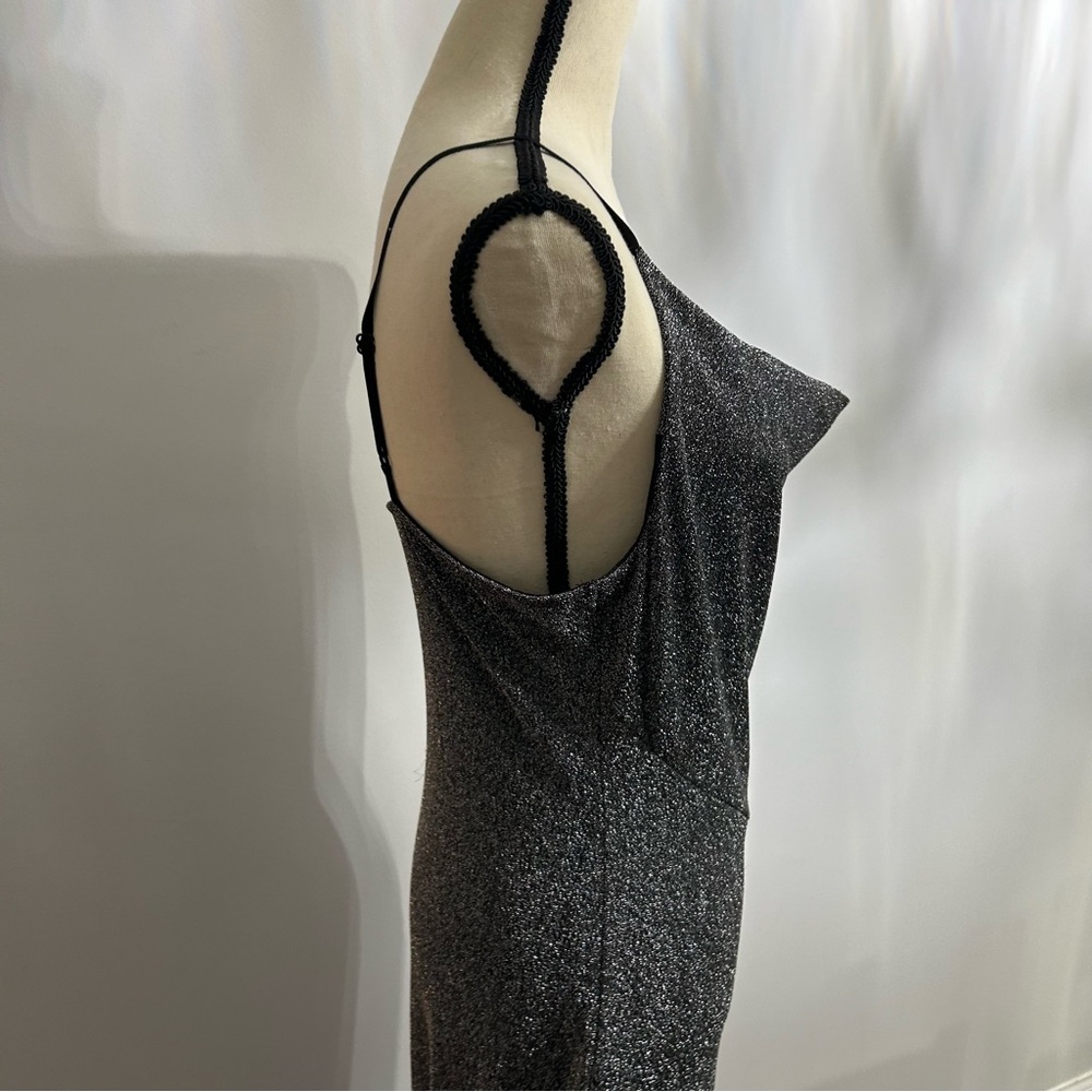 SHEIN Classy Elegant Gray Sparkly Maxi Sleeveless Sexy Bodycon Dress - Picture 5 of 9